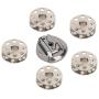 HEEPDD 5 Pcs Bobbins, Metal Sewing Machine Bobbins Embroidery Machine Accessories for Singer 221 222 301