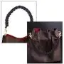 PH PandaHall 1 pc 17 Inch Braided Imitation Leather Replacement Handles Purses Straps Handbags Shoulder Bag Strap with Swivel Lobster Buckles, Black