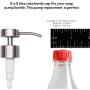Elegant Flat Top Stainless Steel Soap and Lotion Dispenser Pumps, 2 Pieces, Replacement for Your Bottles, Includes 2 Nine Inch Tubes …