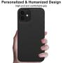 Phone Case Cover and Leather Wallet Card Holder Magnetic (Black, iPhone 12)
