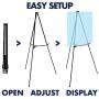 Quartet Easel, Aluminum, Lightweight, Telescoping, 66'' Max. Height, Supports 25 lbs, Black (51E)