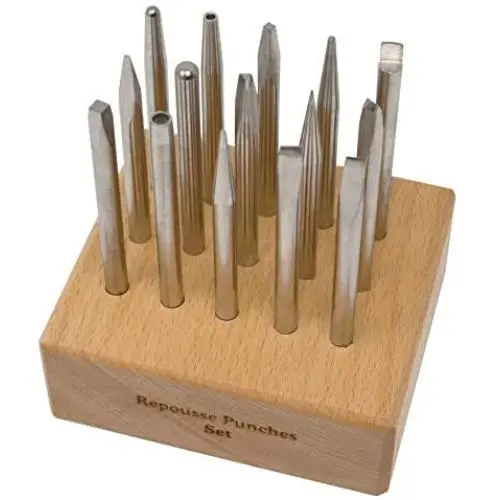 15-Piece Repousse Chasing Punch Tool Set Jewelry Making Metal Forming Metalsmith Tools 15-Piece Repousse Chasing Punch Tool Set Jewelry Making Metal Forming Metalsmith Tools
