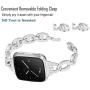 Mtozon Metal Bands Compatible with Fitbit Versa 2/Versa Lite/Versa for Women, Bling Bracelet with Rhinestone Slim Dressy Wristbands, Silver Rose Gold Black