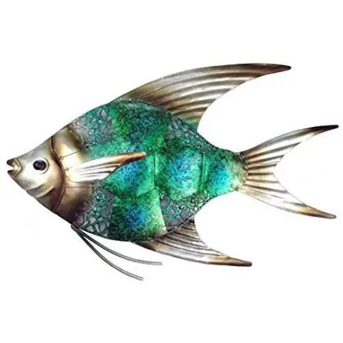 JOYBee 12.5inch Coastal Ocean Sea Metal Fish Wall Art Decor -Perfect for Coastal,Nautical,Beach,or Boat Decor-Metal Wall Decor-For Garden Home Patio Bathroom Kitchen JOYBee 12.5inch Coastal Ocean Sea Metal Fish Wall Art Decor -Perfect for Coastal,Nautical,Beach,or Boat Decor-Metal Wall Decor-For Garden Home Patio Bathroom Kitchen