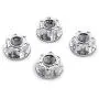 YU-NIYUT 4pcs/Set Metal Self-Locking Nuts M4 Carved Hexagonal Flange Nuts for HSP for D3 D4 1/10 RC Car Accessories Spare Parts, Modification Fun and Professional Choice for RC Lovers