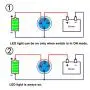 5Pcs 19mm 12V Waterproof ON Off Latching Push Button Switch with Wiring Harness and Led Indicator Light, 24V Pre-Wired SPDT Self-Locking 4 Pin Marine Metal Switch for Boats Cars Truck (Blue)