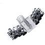 6 Quality Pants Hangers Heavy Duty Add-on Skirt/Slack Metal Hanger, Extra Wide Adjustable Clips, Multi Stackable Add on Hangers, Chrome, Jeans, Bottoms, Set of 6