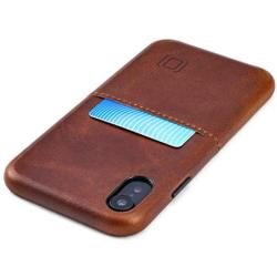 Dockem iPhone XR Virtuosa M1 Wallet Case: Built-in Metal Plate for Magnetic Mounting with Top Grain Genuine Leather: M-Series [Brown]