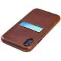 Dockem iPhone XR Virtuosa M1 Wallet Case: Built-in Metal Plate for Magnetic Mounting with Top Grain Genuine Leather: M-Series [Brown]