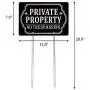 Kichwit Private Property No Trespassing Sign Double Sided, Aluminum, All Metal Construction, Sign Measures 11.8'' x 7.9'', 14'' Long Metal Stakes Included Kichwit Private Property No Trespassing Sign Double Sided, Aluminum, All Metal Construction, Sign Measures 11.8'' x 7.9'', 14'' Long Metal Stakes Included