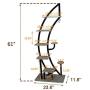 Flower Plant Stand Indoor Pots Stander Display Iron MetalDecorative Plant Holder Pots Holder Shelf Flower Rack Multifunctional Shelf Unit Storage Rack Outdoor Indoor for Living Room Garden (1, Black)