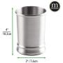 mDesign Modern Round Metal Tumbler Cup for Bathroom Vanity Countertops for Rinsing, Drinking, Storing Dental Accessories and Organizing Makeup Brushes, Eye Liners - 2 Pack - Brushed