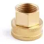 Litorange (2 Pack Industrial Metal Brass Garden Hose Threaded 3/4 to 1/2 NPT Fitting Connect, Green Thumb Quick Swivel Connector Adapter,Double Female Thread Size 3/4'' x 1/2'' NPT Pipe
