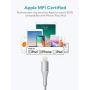 Xcentz iPhone Charger 10ft, MFi Certified Lightning Cable, Braided Nylon High-Speed iPhone Cable with Premium Metal Connector for iPhone 11/X/XS/XR/XS Max/8/7/6/5S/SE, iPad Mini/Air, Silver