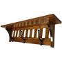 Mission Style Wall Mounted Coat Rack with Shelf – Wooden Hat Rack – Entryway Organizer with Hooks – Rustic Farmhouse Mounted Wall Rack (3 Hooks, 32.5''L, Oak Wood, Michaels Stain)