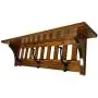 Mission Style Wall Mounted Coat Rack with Shelf – Wooden Hat Rack – Entryway Organizer with Hooks – Rustic Farmhouse Mounted Wall Rack (3 Hooks, 32.5''L, Oak Wood, Michaels Stain)