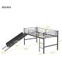 Twin Loft Beds for Kids, Metal Loft Bed with Slide, No Box Spring Required, Black