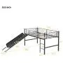 Twin Loft Beds for Kids, Metal Loft Bed with Slide, No Box Spring Required, Black Twin Loft Beds for Kids, Metal Loft Bed with Slide, No Box Spring Required, Black