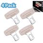 Car Seat Belt Clips 4Pack Universal Car Belt Buckle Stopper Metal Rust Proof Durable (beige)