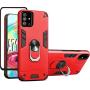 Samsung Galaxy A71 4G Screen Protector Folmeikat 360 Degree Rotating Metal Ring Cover with Kickstand Protective Phone Case (NOT for Samsung A71 5G/5G UW) 6.7'' (Red)