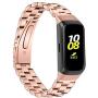 E ECSEM Compatible with Samsung Galaxy Fit SM-R370 Bands, Galaxy Fit Watch Band Solid Stainless Steel Metal Replacement Bracelet Strap fit for Galaxy Fit SM-R370 Smart Watch, Adjustable (Rosegold)