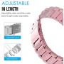 MoKo Band Compatible with Fitbit Versa/Versa 2/Versa lite Edition/Versa Special Edition, Stainless Steel Metal Watch Band Replacement Strap Bracelet - Rose Pink