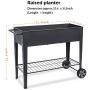 FOYUEE Raised Planter Box with Legs Outdoor Elevated Garden Bed On Wheels for Vegetables Flower Herb Patio
