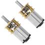 QMseller 2pcs Micro Speed Reduction Motor DC 3V 15RPM with Full Metal Gearbox 0.15A Electric Gear Box Motor with 2 Terminals for DIY RC Toys