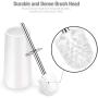 IXO Toilet Brush and Holder, 2 Pack Toilet Brush with 304 Stainless Steel Long Handle, Toilet Bowl Brush for Bathroom Toilet-Ergonomic, Elegant,Durable