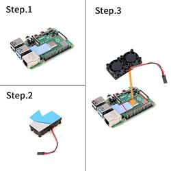 Enokay Raspberry Pi 2B 3B 3B+ 4B Model B B+ Dual Fan with Raspberry Pi Heatsink for Raspberry Pi 2B 3B 3B+ 4B