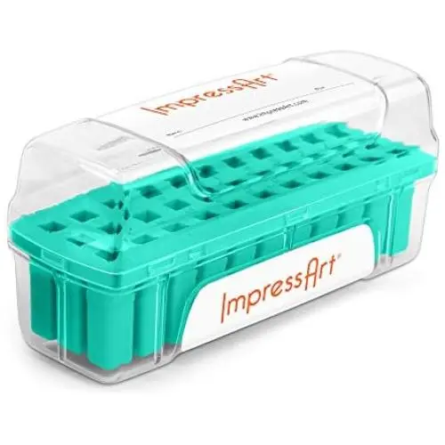 ImpressArt Letter Stamp Storage Case, Teal, 3mm ImpressArt Letter Stamp Storage Case, Teal, 3mm