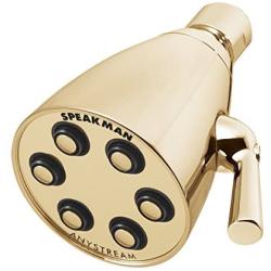 Speakman S-2252-PB Signature Brass Icon Anystream High Pressure Adjustable Shower Head, Polished Brass