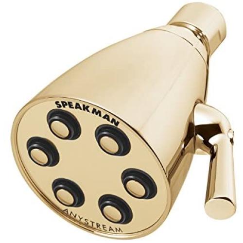 Speakman S-2252-PB Signature Brass Icon Anystream High Pressure Adjustable Shower Head, Polished Brass
