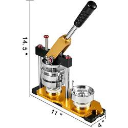 VEVOR Button Maker 1inch Rotate Button Maker Yellow Rotate Button Badge Maker Machine 25mm with 100 Sets Circle Button Parts for Friends（25mm 1inch）