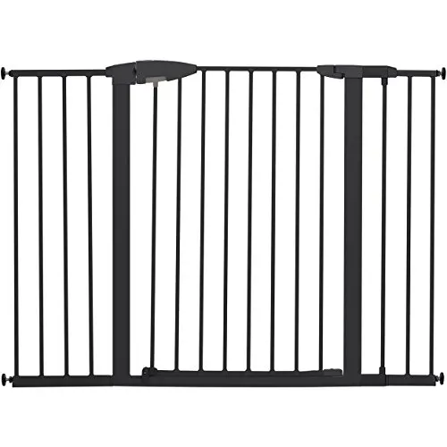 Munchkin Easy Close XL Pressure Mounted Baby Gate for Stairs, Hallways and Doors, Walk Through with Door, 29.5'' - 51.6'' Wide, Metal, Dark Grey