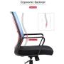 Office Chair Ergonomic Desk Task Chair Mesh Computer Chair Mid-Back Mesh Home Office Swivel Chair Modern Executive Chair with Wheels Armrests Lumbar Support (Blue)