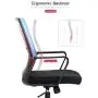 Office Chair Ergonomic Desk Task Chair Mesh Computer Chair Mid-Back Mesh Home Office Swivel Chair Modern Executive Chair with Wheels Armrests Lumbar Support (Blue)