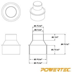 POWERTEC 70136 4-Inch to 2-1/2 Inch Cone Reducer