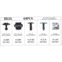 ANTS PART 60Pcs Engine Undertray Cover Clips Bottom Metal Screw Bolt Kit for Audi VW