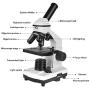 Microscope 40X-640X Optical Glass Lens All-Metal LED Biological Compound Monocular Microscope with 16X Eyepiece Cellphone Digiscoping Adapter for Capturing The Micro World in The Screen