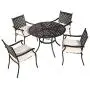 Festival Depot 5 Piece Outdoor Furniture Patio Dining Set All Weather Bistro Chairs with Seat Cushions, Round Metal Table with Umbrella Hole for Deck Lawn Garden Black (Beige) Festival Depot 5 Piece Outdoor Furniture Patio Dining Set All Weather Bistro Chairs with Seat Cushions, Round Metal Table with Umbrella Hole for Deck Lawn Garden Black (Beige)