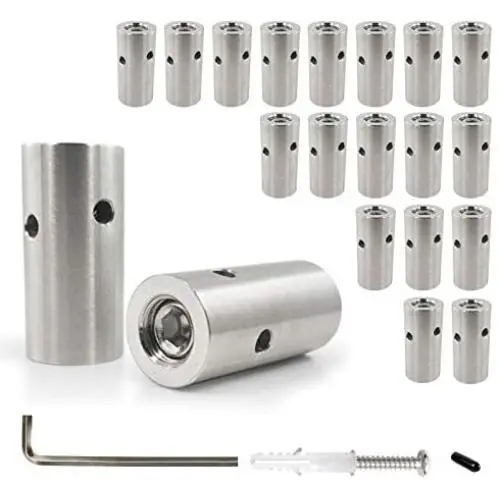 BLIKA 20 Pcs Green Wall Stainless Steel Hubs, Wire Trellis Kits for Climbing Plants, Vines and Green Wall, for 1/8'' Wire Rope Cable BLIKA 20 Pcs Green Wall Stainless Steel Hubs, Wire Trellis Kits for Climbing Plants, Vines and Green Wall, for 1/8'' Wire Rope Cable