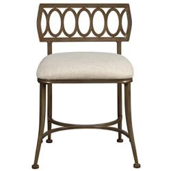 Hillsdale Canal Street Metal Vanity Stool, Golden Bronze