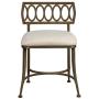Hillsdale Canal Street Metal Vanity Stool, Golden Bronze