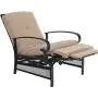 PHI VILLA Adjustable Patio Recliner Chair Metal Outdoor Lounge Chair with Removable Cushions Support 300lbs, Beige PHI VILLA Adjustable Patio Recliner Chair Metal Outdoor Lounge Chair with Removable Cushions Support 300lbs, Beige