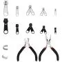 Aneco 171 Pieces Zipper Repair Kit Zipper Replacement Accessories Zipper Install Pliers Tool with Container Storage, Silver and Black Aneco 171 Pieces Zipper Repair Kit Zipper Replacement Accessories Zipper Install Pliers Tool with Container Storage, Silver and Black