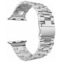 HUANLONG Compatible with Apple Watch Band, Solid Stainless Steel Metal Strap Band w/Adapter+Case Cover for Apple Watch iWatch 38/42mm (H Silver 38mm)