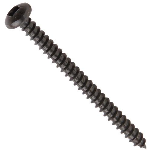 Small Parts 0832AQPB Steel Sheet Metal Screw, Black Oxide Finish, Pan Head, Square Drive, Type A, #8-15 Thread Size, 2'' Length (Pack of 100)