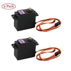 Oak-Pine 2Pcs MG995 RC Servo Motor Digital Metal Gear 13kg/cm High Speed for Smart Car Robot Boat RC Helicopter Airplane Model Boat Car Robot DIY Project