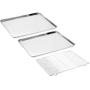 Baking Sheets 2 Pieces with A Rack, HKJ Chef Cookie Sheets and Nonstick Cooling Rack & Stainless Steel Baking Pans & Toaster Oven Tray Pan, Rectangle Size 12.5 x 10 x 1 inch & Non Toxic